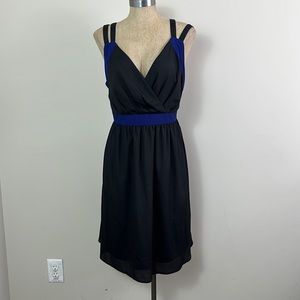 Torrid Dress Women Black w Blue Detail w Belt - Size 16